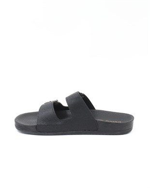 Bento 43001 Siyah Çift Tokalı Anatomik Unisex Terlik