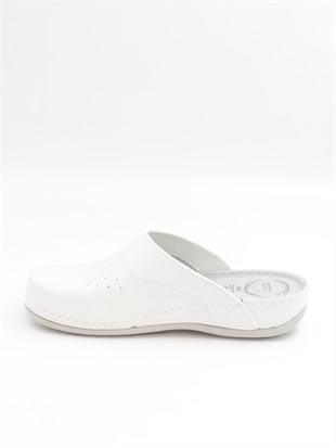 Bento 52003 Beyaz Anatomik Önü Kapalı Erkek Sabo Terlik