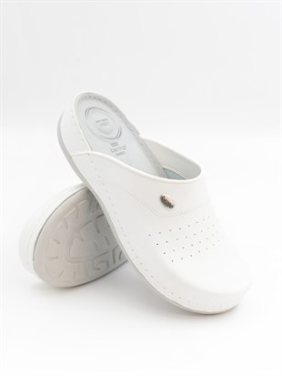 Bento 52003 Beyaz Anatomik Önü Kapalı Erkek Sabo Terlik