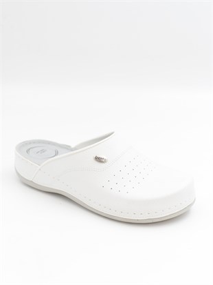 Bento 52003 Beyaz Anatomik Önü Kapalı Erkek Sabo Terlik