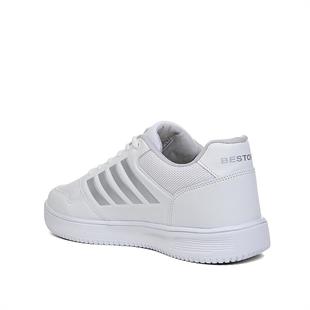 Bestof 074 Beyaz & Gümüş Anorak Günlük Erkek Spor Ayakkabı