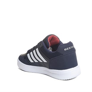 Bestof 074 Lacivert&Beyaz Günlük Unisex Spor Ayakkabı