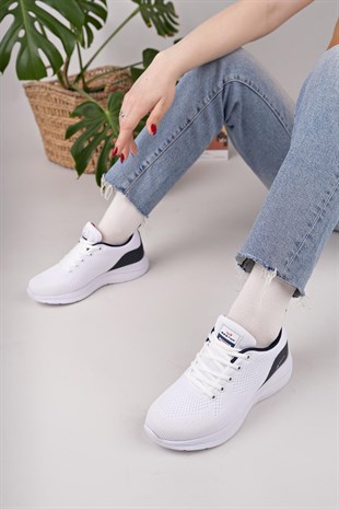 Bestof 648 Beyaz Laci 36-40 Unisex Günlük Spor Ayakkabı