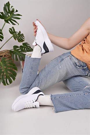 Bestof 648 Beyaz Laci 36-40 Unisex Günlük Spor Ayakkabı