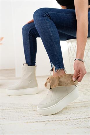 Beverly Hills Polo Club 40001 Krem Kadın Sneakers Bot