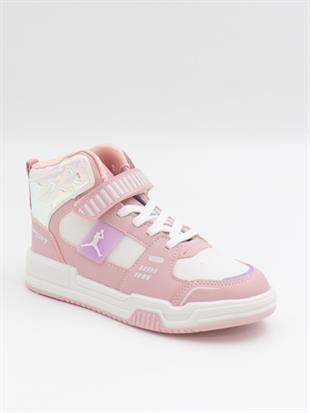 Cool King 31-36 Pudra Boğazlı Cırtlı Çocuk Spor Ayakkabı