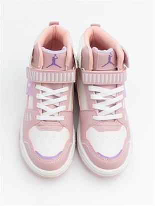 Cool King 31-36 Pudra Boğazlı Cırtlı Çocuk Spor Ayakkabı