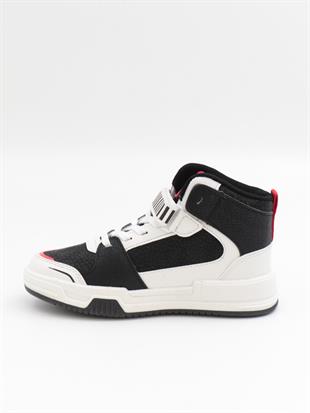 Cool King 31-36 Siyah Kırmızı Boğazlı Cırtlı Çocuk Spor Ayakkabı