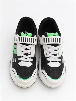 Cool King 31-36 Siyah Yeşil Çocuk Spor Ayakkabı
