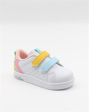 Cool Mami 22-26 Beyaz Somon Işıklı Bebe Spor Ayakkabı