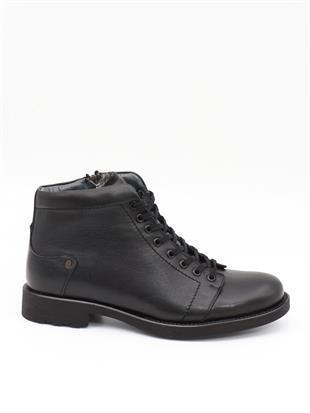 Fermend 141 Siyah Hakiki Deri Kürklü Erkek Bot