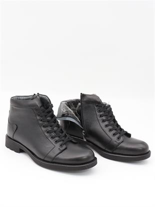 Fermend 141 Siyah Hakiki Deri Kürklü Erkek Bot