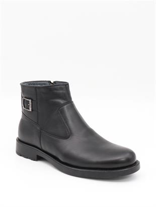 Fermend 143 Siyah Hakiki Deri Kürklü Erkek Bot