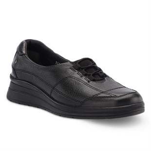 Forelli Hefa 21306 Siyah Hakiki Deri Kadın Ayakkabı