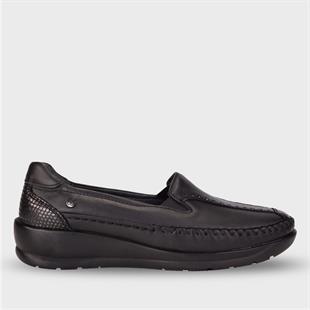 Forelli Lina 55022 Siyah Hakiki Deri Kadın Ayakkabı