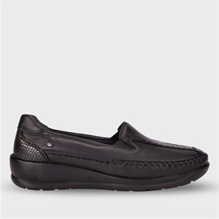 Forelli Lina 55022 Siyah Hakiki Deri Kadın Ayakkabı