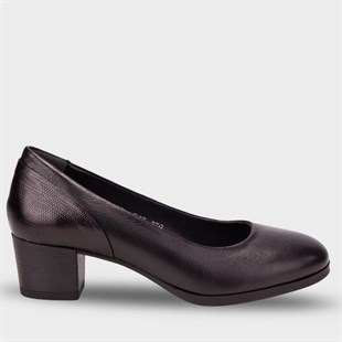 Forelli Orse 53409 Siyah Hakiki Deri Topuklu Kadın Ayakkabı