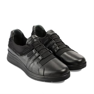 Forelli Pink 21301 Siyah  Hakiki Deri Kadın Ayakkabı