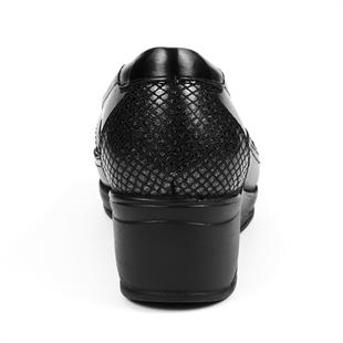 Forelli Rosa 57603 Siyah Hakiki Deri Dolgu Kadın Ayakkabı