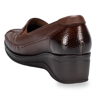 Forelli Sahra 57612 Taba Hakiki Deri Dolgu Kadın Ayakkabı