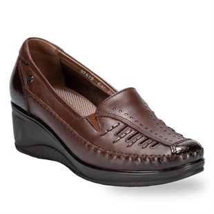 Forelli Sahra 57612 Taba Hakiki Deri Dolgu Kadın Ayakkabı