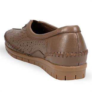 Forelli Twin 23409 Vizon Delikli Hakiki Deri Kadın Ayakkabı