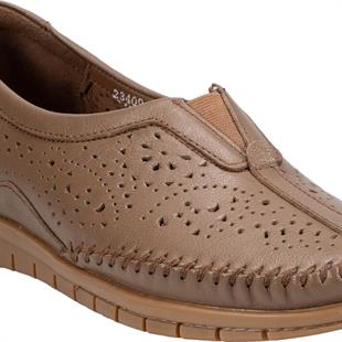 Forelli Twin 23409 Vizon Delikli Hakiki Deri Kadın Ayakkabı