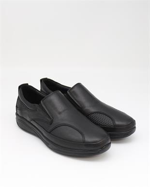 Forex 2585 Siyah Hakiki Deri Anatomik Yürüyüş Erkek Ayakkabı