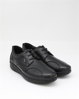 Forex 2586 Siyah Hakiki Deri Anatomik Yürüyüş Erkek Ayakkabı