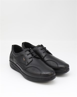 Forex 2586 Siyah Hakiki Deri Anatomik Yürüyüş Erkek Ayakkabı