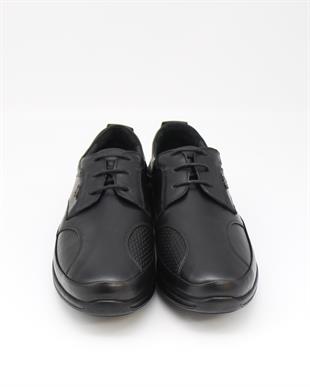 Forex 2586 Siyah Hakiki Deri Anatomik Yürüyüş Erkek Ayakkabı