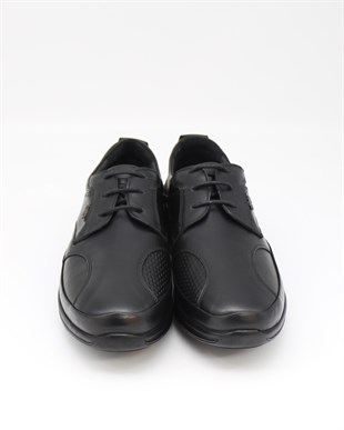 Forex 2586 Siyah Hakiki Deri Anatomik Yürüyüş Erkek Ayakkabı