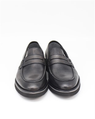 Fosco 1114 Siyah Hakiki Deri Günlük Erkek Ayakkabı