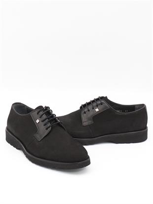 Fosco 2804 Siyah Süet Hakiki Deri Eva Taban Erkek Ayakkabı