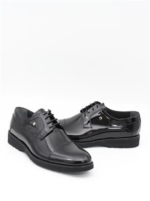 Fosco 2864 Siyah Rugan Hakiki Deri Eva Taban Erkek Ayakkabı