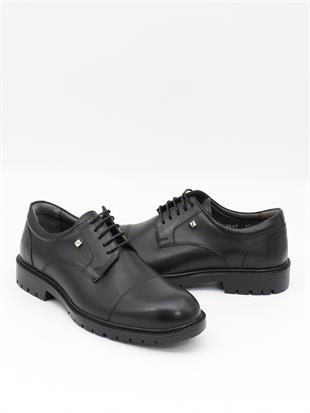 Fosco 2869 Siyah Hakiki Deri Kauçuk Taban Erkek Ayakkabı