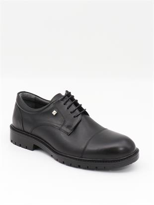 Fosco 2869 Siyah Hakiki Deri Kauçuk Taban Erkek Ayakkabı