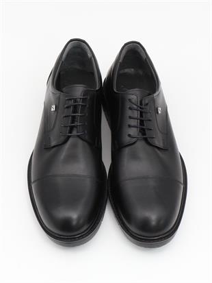 Fosco 2869 Siyah Hakiki Deri Kauçuk Taban Erkek Ayakkabı