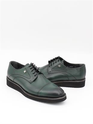 Fosco 2928 Yeşil Hakiki Deri Eva Taban Erkek Ayakkabı
