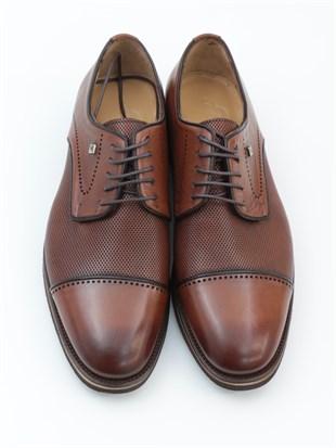 Fosco 2960 Taba Hakiki Deri Eva Taban Bağcıklı Erkek Ayakkabı