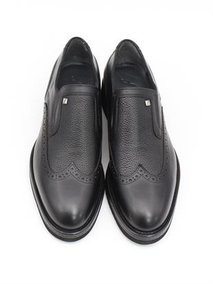 Fosco 2993 Siyah Hakiki Deri Eva Taban Erkek Ayakkabı