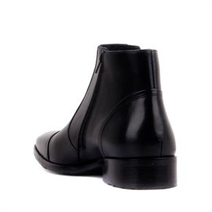 Fosco 3565 Siyah Fermuarlı Hakiki Deri Kauçuk Taban Erkek Bot