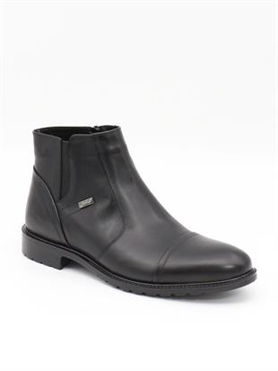 Fosco 3580-1 Siyah Hakiki Deri Kauçuk Taban Kürklü Erkek Bot