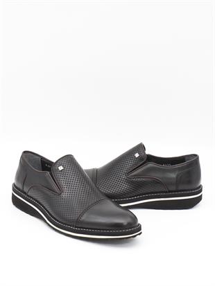 Fosco 9525 Siyah Hakiki Deri Eva Taban Erkek Ayakkabı