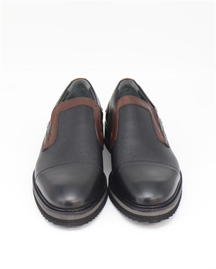 Fosco 9587 Siyah Hakiki Deri Günlük Erkek Ayakkabı