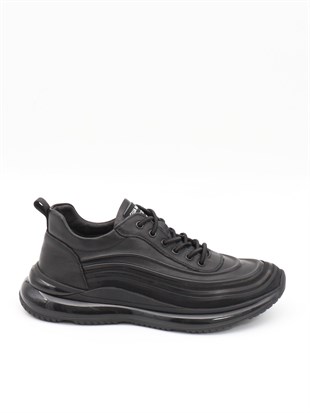 Guja 23K504-5 Siyah Hakiki Deri Air Taban Erkek Sneakers
