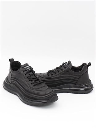 Guja 23K504-5 Siyah Hakiki Deri Air Taban Erkek Sneakers
