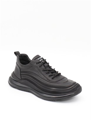 Guja 23K504-5 Siyah Hakiki Deri Air Taban Erkek Sneakers