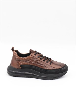 Guja 23K504 Kahve Hakiki Deri Air Taban Erkek Sneakers