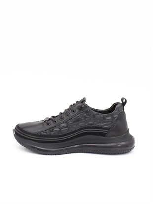 Guja 23K504 Siyah Hakiki Deri Air Taban Erkek Sneakers